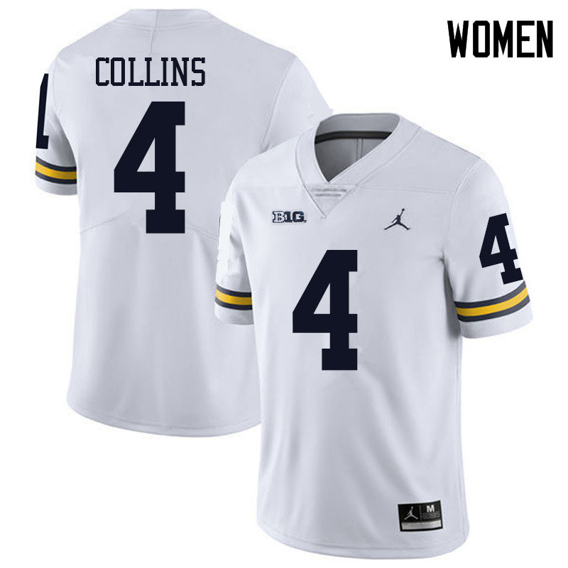 Jordan Brand Women #4 Nico Collins Michigan Wolverines College Football Jerseys Sale-White